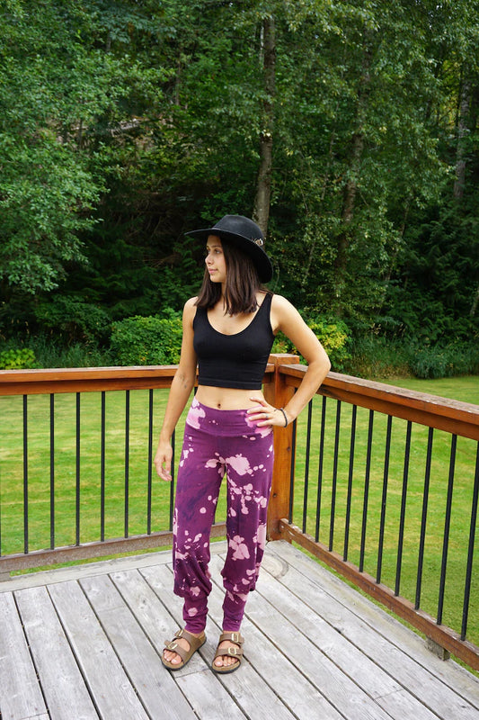 Hand Dyed Willow Pants in Bamboo Jersey & Fleece