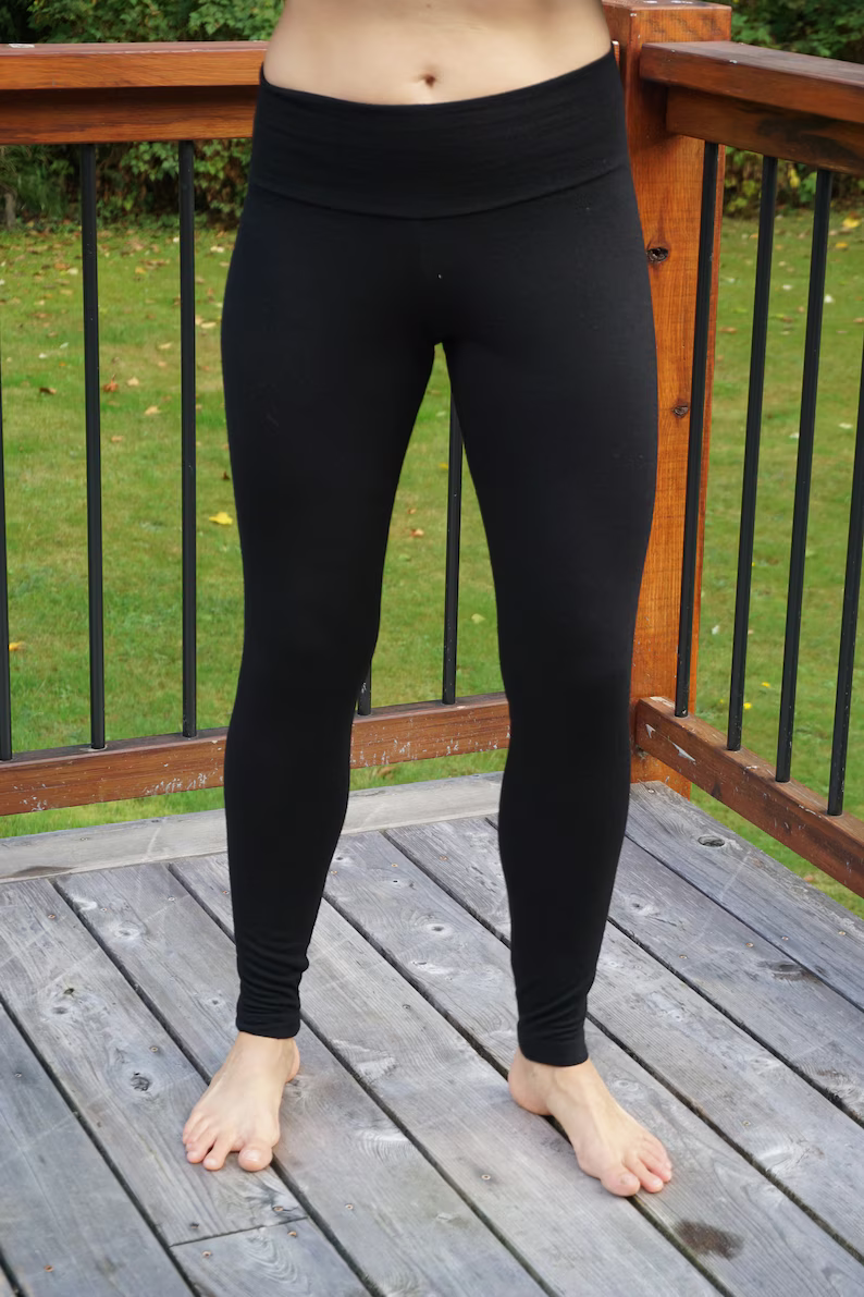 Light Weight Merino Wool Leggings- Bamboo Waistband